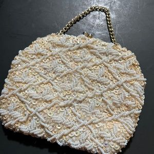 Vintage Heavily Beaded/Sequined Evening Bag Made In Hong Kong